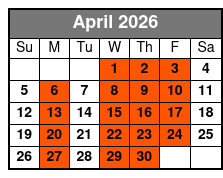 Stand Up Paddle Board April Schedule