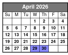 Clear Kayak April Schedule