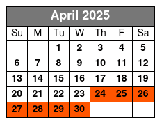 Fun Spot America April Schedule