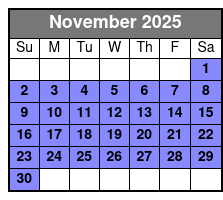 Fun Spot America November Schedule
