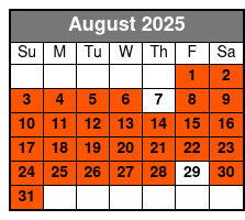 Blue Springs Kayaking Tour August Schedule