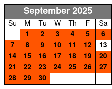 Blue Springs Kayaking Tour September Schedule
