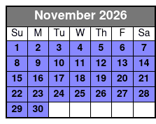 Blue Springs Kayaking Tour November Schedule