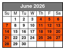 Speakeasy Murder Mystery Dinner Show June Schedule