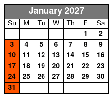 Boggy Creek Daytime 1 Hour Airboat Ride January Schedule