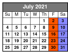 Outta Control Magic Comedy Dinner Show July Schedule