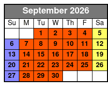 Aquatica Fun Card  September Schedule