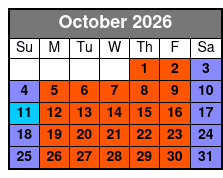 Aquatica Fun Card  October Schedule