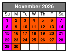 Aquatica Fun Card  November Schedule