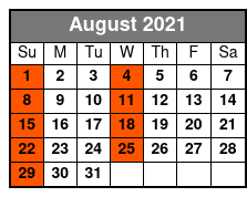 Orlando City Tour August Schedule