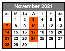 Orlando City Tour November Schedule