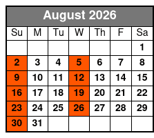 Orlando City Tour August Schedule