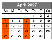 Orlando City Tour April Schedule