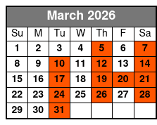 Swim with the Manatees March Schedule