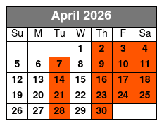 Swim with the Manatees April Schedule