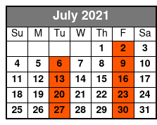 Dolphin Encounter Tour July Schedule