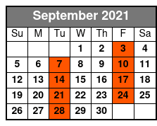 Dolphin Encounter Tour September Schedule