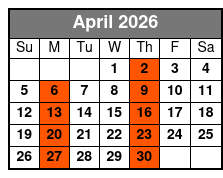 Dolphin Encounter Tour April Schedule