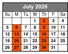 Dolphin Encounter Tour July Schedule