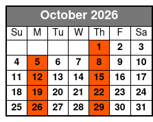 Dolphin Encounter Tour October Schedule