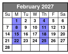 Dolphin Encounter Tour February Schedule