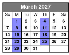 Dolphin Encounter Tour March Schedule