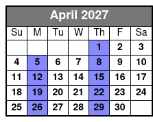 Dolphin Encounter Tour April Schedule