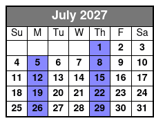 Dolphin Encounter Tour July Schedule