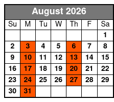 Captain Memos Pirate Cruise August Schedule