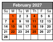 Sea Screamer Speedboat Ride with SeaScreamer  February Schedule
