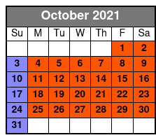1-Hour Everglades Intro Tour October Schedule