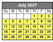 30-Minute Airboat Tour July Schedule
