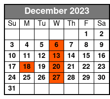 Sea Screamer with Lunch December Schedule