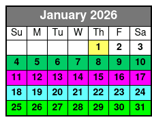 1-Hour Evening Airboat Ride January Schedule