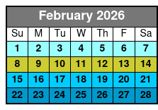 1-Hour Evening Airboat Ride February Schedule