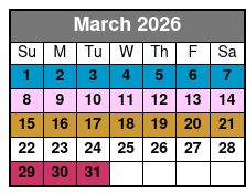 1-Hour Evening Airboat Ride March Schedule