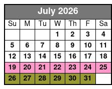 1-Hour Evening Airboat Ride July Schedule