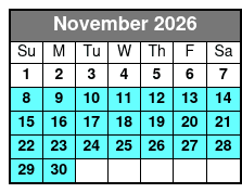 1-Hour Evening Airboat Ride November Schedule