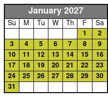 1-Hour Evening Airboat Ride January Schedule