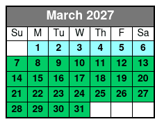 1-Hour Evening Airboat Ride March Schedule
