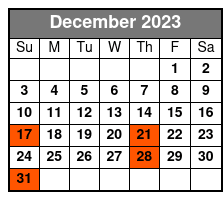 1 Hour-Airboat Boggy Creek December Schedule