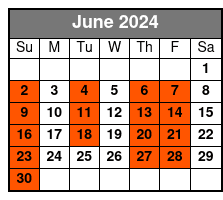 30-Minute Airboat June Schedule