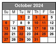 30-Minute Airboat October Schedule