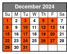 30-Minute Airboat December Schedule
