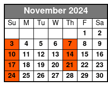 1 Hour-Airboat Boggy Creek November Schedule