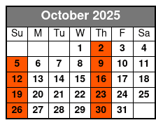 1 Hour-Airboat Boggy Creek October Schedule