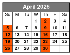 1 Hour-Airboat Boggy Creek April Schedule