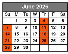 1 Hour-Airboat Boggy Creek June Schedule