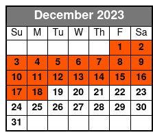 Universal Orlando 2-Park Ticket December Schedule