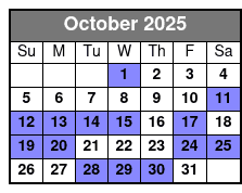 The Orlando Eye Ticket (P) October Schedule